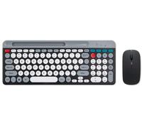 GTOULHH Combo Clavier et Souris, Ensemble Clavier Et Souris De Jeu Clavier Et Souris Ronds Rétro for Les Genres De Jeu Ensemble Clavier(Black)