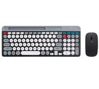 GTOULHH Combo Clavier et Souris, Ensemble Clavier Et Souris Rétro sans Fil Bluetooth 2.4 Ghz, for Le Bureau Et La Maison Ensemble Clavier(Black)