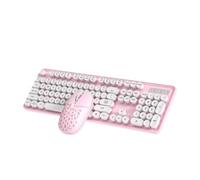 GTOULHH Combo Clavier et Souris, Ensemble Clavier Et Souris sans Fil, Clavier Et Souris sans Fil avec Touches Rondes Et Pavé Numérique Ensemble Clavier