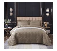 GTOULHH Parure de Lit Couvre-lit 3 Pièces Matelassé en Relief par Les Quatre Saisons, Couvre-lit Universel avec 2 Taies d'oreiller, Ensembles De Couette Linge de Lit et Oreillers(Bruin,220x240cm)