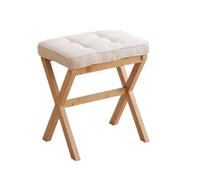 GTOULHH Pouf Ottoman Tabouret de Maquillage Repose-Pieds Pliant en Bambou, Multifonction, for Le Salon Repose-Pieds(Beige-A)