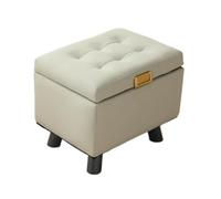 GTOULHH Pouf Ottoman Tabouret de Maquillage Repose-Pieds Rectangulaire avec Rangement en Cuir Repose-Pieds(White)