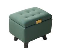 GTOULHH Pouf Ottoman Tabouret de Maquillage Repose-Pieds Rectangulaire avec Rangement en Cuir Repose-Pieds(Grün)