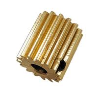 GTPBAO 1 engrenage droit en cuivre de 10 mm d'épaisseur, dents complètes, module 0,5, transmission à dents droites, pignon de moteur cylindrique, vis M3 Matériel d'arbre(17T 4mm bore)