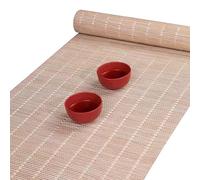 GTPBAO Chemin de Table Sets De Table Imperméables en PVC, Tapis pour Service À Thé Kung Fu, Rouleau De Chemin De Table Tissé À La Main pour Table À Thé Cuisine Ferme(60x120cm/23.6x47.2in)