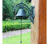 GTPBAO Cloche Porte D'entrée Sonnette De Porte en Fonte Lourde - Extra Large 14,5cm/ Couleur Bronze Rustique, Sonnettes De Service Manuelles pour Belvédère De Café Résidentiel