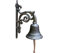 GTPBAO Cloche Porte D'entrée Sonnette De Porte En Fonte, Sonnette Murale, Sonnette Décorative Suspendue En Métal pour Porche Jardin Maison Entrée, Corde Incluse