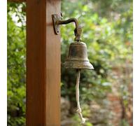 GTPBAO Cloche Porte D'entrée Sonnette De Porte Rustique en Fonte, Cloches De Service en Bronze Antique pour Café De Cour Avant, Café De Jardin, Support Mural Suspendu