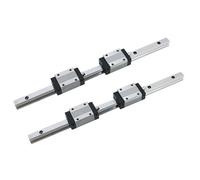 GTPBAO Guide linéaire HGR20 avec 4 blocs coulissants HGH20CA, Rail de guidage de mouvement linéaire en acier inoxydable de 20mm de largeur for Machines CNC, 2 pièces rail de chargement(1000mm)