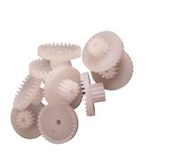 GTPBAO Lot de 10 engrenages en plastique de 0,5 module 46102A 46102B, 2 mm, à ajustement serré et lâche, pignon bicouche 0,5 46 dents, 10 dents, engrenage double couche Matériel d'arbre(2mm tight fit)