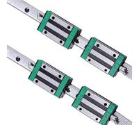 GTPBAO Rail linéaire HGR25 avec 4 blocs coulissants HGH25CA, Rails de guidage de mouvement linéaire robustes for Machines CNC, axe XYZ, 2 pièces rail de chargement(1100mm 43.31" long)