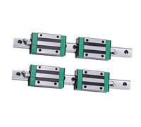 GTPBAO Rails de guidage linéaires carrés HGR25, 2 pièces, avec blocs coulissants HGH25CA, Rail coulissant à mouvement linéaire for l'axe XYZ de précision rail de chargement(450mm 17.72" long)