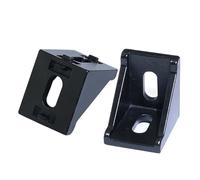 GTPBAO Support d'angle en aluminium noir, connecteur à Angle droit de 90 degrés, raccord d'angle fixe for profils 2020 3030 4040, 5 pièces Profilé Accessoires(2020)