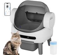 GTPLAYER Bac à litière autonettoyant, Grand récipient de 10L, Commande APP avec écran et fonction anti-pincement, Adapté pour tous les types de litière pour chats