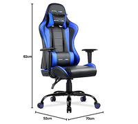 GTPLAYER Chaise de Bureau Ergonomique pivotante avec Fonction Bascule, Charge maximale : 136 kg, Dossier allongé et élargi, Blanc