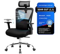 GTPLAYER Chaise de Bureau Ergonomique [vainqueur du Test] - avec Appui-tête 3D et Support Lombaire 3D - Accoudoirs réglables - Chaise de Bureau avec Fonction Bascule et Inclinaison, Noir