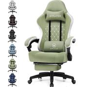 GTPLAYER Chaise de bureau et de gaming avec coussin à ressorts ensachés, accoudoirs et repose-pieds articulés, chaise d'ordinateur ergonomique à dossier haut avec support lombaire