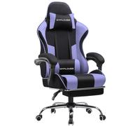 GTPLAYER Chaise de bureau Gaming Tissu Fauteuil ergonomique Gaming Chaise avec repose-pieds, appui-tête Coussin lombaire, rembourré Gaming Chair, violet