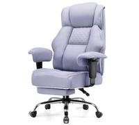 GTPLAYER Chaise de bureau large pour jeux vidéo, en tissu de haute qualité, ergonomique, chaise de bureau ajustable et pivotante avec repose-pieds, 180 kg, couleur violet