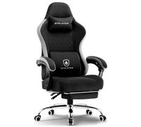 GTPLAYER Chaise de Gaming, Chaise de Bureau avec Coussin à Ressorts ensachés, accoudoirs et Repose-Pieds articulés, Chaise d'ordinateur Ergonomique à Dossier Haut, Supporte 150 kg, Gris Claire