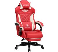 GTPLAYER Chaise de Gaming Ergonomique en Cuir synthétique avec Support Lombaire - Chaise PC avec Dossier élargi - Charge maximale : 150 kg - Rouge