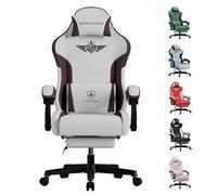 GTPLAYER Chaise de Gaming Ergonomique en Tissu Technique avec Soutien Lombaire - Chaise PC avec Dossier élargi - Charge maximale : 150 kg - Brun