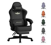 GTPLAYER Chaise de Gaming - Respirante - Ergonomique - Simili Cuir de qualité supérieure - Chaise Ergonomique en Polycarbonate - Dossier réglable à 160° et Repose-Pieds Extensible - Charge 180 kg-Noir