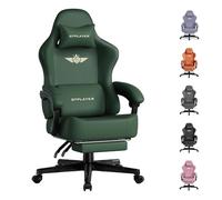 GTPLAYER Chaise de Gaming - Respirante - Ergonomique - Simili Cuir de qualité supérieure - Chaise Ergonomique en Polycarbonate - Dossier réglable à 160° et Repose-Pieds Extensible -Charge 180 kg -Vert