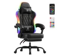 GTPLAYER Chaise de Jeu, Chaise de Bureau, Chaise de Jeu avec Barre Lumineuse LED, Chaise Gamer, Dossier avec Sac de Rangement, Chaise Ergonomique en Polycarbonate avec télécommande, Supporte 150 kg