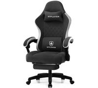 GTPLAYER Chaise de jeu, chaise de bureau d'ordinateur avec coussin à ressorts ensachés, accoudoirs et repose-pieds, chaise d'ordinateur ergonomique à dossier haut avec support lombaire et repose-pieds