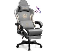 GTPLAYER Chaise de jeu Chaise de jeu avec haut-parleurs Bluetooth et repose-pieds, Dragon Series Chaise de bureau, fauteuil pivotant ergonomique, chaise d'ordinateur Gris