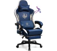 GTPLAYER Chaise de jeu Chaise de jeu avec haut-parleurs Bluetooth et repose-pieds, Dragon Series chaise de bureau, fauteuil pivotant ergonomique, chaise d'ordinateur bleu