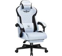 GTPLAYER Chaise de Jeu, Ergonomique, en Velours High-Tech, avec Soutien Lombaire - Chaise PC avec Dossier élargi - Charge maximale : 150 kg - Bleu Claire
