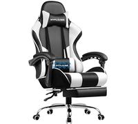 GTPLAYER Chaise de bureau et gaming avec massage et repose-pieds