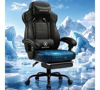 GTPLAYER Chaise Gaming avec Repose-Pieds, Chaise Bureau Ergonomique 180 kg, Fauteuil de Bureau avec Support Lombaire et Appui-tête, Hauteur Réglable, Dossier Réglable 155°, pour Bureau et Jeu, Noir