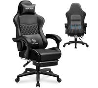 GTPLAYER Chaise Gaming, Chaise de Bureau Ergonomique Réglable en Hauteur, Utilisable en Hiver et en Été, avec Dossier Double, Repose-Pieds, Housse Amovible et Support Lombaire, Supporte 150 kg, Noir