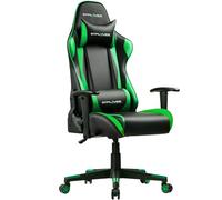 GTPLAYER Chaise Gaming, Ergonomique Chaise Bureau, Hauteur Réglable, avec Soutien Lombaire et Appui-tête, Dossier Inclinable à 150°, Fauteuil Gaming Adultes, Vert