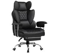 GTPLAYER Chaise Gaming, Ergonomique Fauteuil de Bureau avec Support Lombaire à Ressorts ensachés, Siège Large avec Accoudoirs Souple et Repose-Pieds, Réglable en Hauteur, Noir