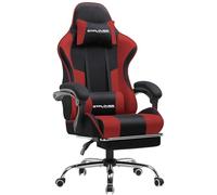 GTPLAYER Chaise Gaming Ergonomique, Fauteuil Gamer, Chaise Bureau, Gaming Chair avec Dossier réglable à 135°, Hauteur Réglablerepose-Pieds rétractables, Siege, Tissu Rouge