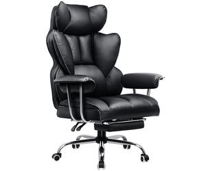 GTPLAYER Chaise gaming et de bureau en similicuir noir - 71 x 71 x 115 cm