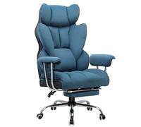 GTPLAYER Chaise Gaming, Fauteuil Gaming, Chaise Bureau Ergonomique, Siège Réglable, Repose-Pieds Télescopique, pivotante, Supporte 180 kg, Bleu