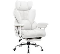 GTPLAYER Chaise Gaming, Fauteuil Gaming, Chaise de Bureau Ergonomique, Siège de Bureau Réglable, Hauteur d'assise réglable, avec Repose-Pieds Télescopique, Chaise pivotante, Blanc
