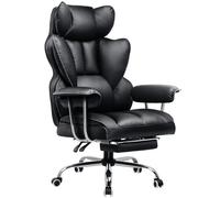 GTPLAYER Chaise Gaming, Fauteuil Gaming Ergonomique, Siège Réglable, Repose-Pieds Télescopique, pivotante, Supporte 180 kg, Noir