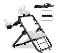 GTPLAYER Sim Racing Support de volant Gaming Wheel Stand pour G920 G29 G25 G27 G923 T300RS avec support de levier de vitesse, réglage de la hauteur et de l'angle noir