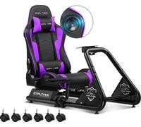 GTPLAYER simulateur de cockpit, SIM racing cockpit, simulateur de course support de volant fauteuil gaming racing wheel stand avec haut-parleur bluetooth et repose pédale