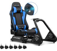 GTPLAYER simulateur de cockpit, SIM racing cockpit, simulateur de course support de volant fauteuil gaming racing wheel stand avec haut-parleur bluetooth et repose pédale