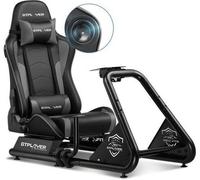 GTPLAYER simulateur de cockpit, SIM racing cockpit, simulateur de course support de volant fauteuil gaming racing wheel stand avec haut-parleur bluetooth et repose pédale