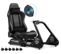 GTPLAYER Simulateur de Conduite, Siège de Simulation pour PC avec Haut-Parleurs, Support pour Volant et Pédalier