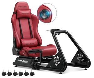 GTPLAYER Simulateur de Conduite, Siège de Simulation pour PC avec Haut-Parleurs, Support pour Volant et Pédalier