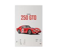 GTQZSAF Impression sur toile Ferrari 250 GTO - Décoration murale pour salon, chambre à coucher - 20 x 30 cm